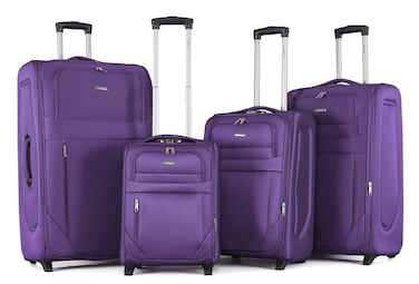 STARLIFE 4 Piece Softside Spinner 2 Wheels Fabric Trolley Luggage With Number Lock 20/24/28/32 Inches