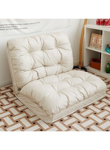 Lazy Boy Chair, Folding Sofa Bed Fabric Couch Lounge with 5 Adjustable Reclining Position, Can Lie and Sleep Small Household Tatami