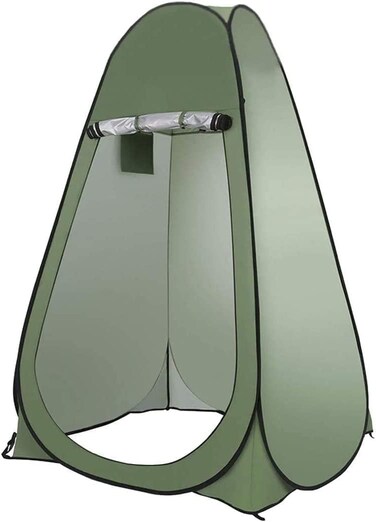 Full Privacy Portable Cloth Changing Tent (190cm) - Green with Silver Coat Inside, Multi-Purpose for Shower, Camp Toilet, Outdoor Use