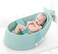Baby Bath Tub with Bathmat Cushion, Whale Baby Bathtub with Drain Hole, Shower Basin with Non-Slip for Baby Boy Girl