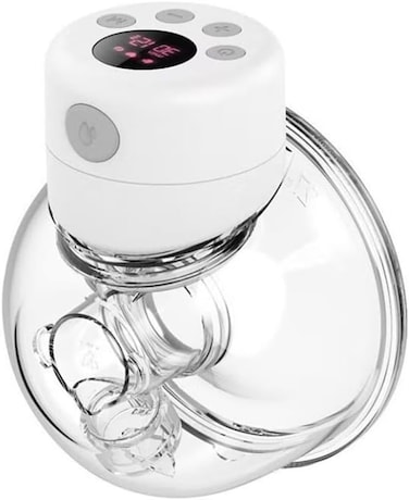 Portable Hands-Free Electric Breast Pump with LCD Display and 2 Modes, BPA-Free Material, 9 Suction Levels - White