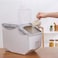 15KG Rice Storage Container with Wheels &ndash; Sealed Moistureproof Plastic Grain &amp; Food Box for Rice, Cereal, Flour, Sugar &ndash; Locking Lid, Kitchen Pantry Storage Solution