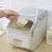 Grain &amp; Rice Storage Bin Set &ndash; 10kg (12L) Large Food Containers with Leak-Proof Locking Lid, Plastic Cereal &amp; Pet Food Storage, 2-Pack (Grey