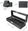 6-Slot Watch Box for Men, Carbon Fiber Watch Display Case with Glass Lid, Jewelry Storage Organizer