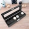 6-Slot Watch Box for Men, Carbon Fiber Watch Display Case with Glass Lid, Jewelry Storage Organizer