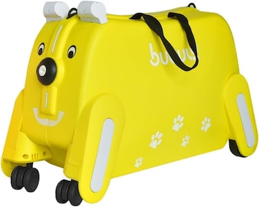 Children's Ride-On Suitcase with Wheels - Cute Cartoon Rolling Luggage for Kids, Travel &amp; Outdoor Fun(Yellow)