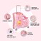 Kids Ride-On Duck Suitcase - 24" Hard Shell Carry-On with Safety Belt, Telescoping Handle, Foot Rest, and Trolley (Pink)