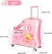 Kids Ride-On Duck Suitcase - 24" Hard Shell Carry-On with Safety Belt, Telescoping Handle, Foot Rest, and Trolley (Pink)