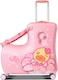 Kids Ride-On Duck Suitcase - 24" Hard Shell Carry-On with Safety Belt, Telescoping Handle, Foot Rest, and Trolley (Pink)