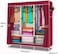 Portable Fabric Wardrobe with Hanging Rail &amp; Side Pockets &ndash; Foldable Canvas Closet Organizer for Clothes &amp; Shoes, Bedroom Storage Solution