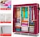 Portable Fabric Wardrobe with Hanging Rail &amp; Side Pockets &ndash; Foldable Canvas Closet Organizer for Clothes &amp; Shoes, Bedroom Storage Solution
