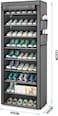 9-Tier Non-Woven Fabric Shoe Rack with Waterproof Cover, Heavy-Duty Shoe Storage Organizer for 27 Pairs, Large-Capacity Shoe Storage Organizer for Entryway, Dormitory, Office &amp; Hallway- 60x30x155cm