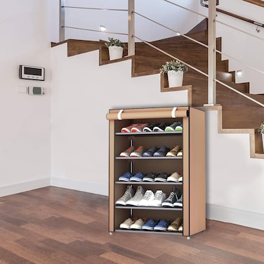 5-Tier Freestanding Shoe Rack Cabinet, Large-Capacity Shoe Storage Organizer for Entryway, Dormitory, Office &amp; Hallway -30x60x90cm