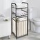 Storage Rack With Tilting Dirty Clothes Basket,With Removable Liner Bag,Multi Layer Rack Bathroom Laundry Room Clothing Storage (H-Laundry Hamper)