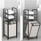 2 Compartments Freestanding Laundry Basket with Removable Waterproof Liner for Bathroom Laundry Room Bedroom