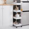 3-Tier Rolling Storage Cart &ndash; Slim Slide-Out Organizer for Bathroom, Kitchen, Laundry &amp; Narrow Spaces,White