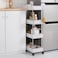 4-Tier Rolling Storage Cart &ndash; Slim Slide-Out Organizer for Bathroom, Kitchen, Laundry &amp; Narrow Spaces,White