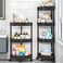 3-Tier Rolling Storage Cart,Corner Shelves， Multi-Purpose Organizer for Bathroom, Office &amp; Kitchen, Plastic Shower Caddy Organizer Shelf, Easy to Assemble &amp; Move,black