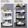 3-Tier Rolling Storage Cart,Corner Shelves， Multi-Purpose Organizer for Bathroom, Office &amp; Kitchen, Plastic Shower Caddy Organizer Shelf, Easy to Assemble &amp; Move,white