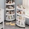 3-Tier Rolling Storage Cart,Corner Shelves， Multi-Purpose Organizer for Bathroom, Office &amp; Kitchen, Plastic Shower Caddy Organizer Shelf, Easy to Assemble &amp; Move,white