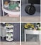 3-Tier Rolling Storage Cart,Corner Shelves， Multi-Purpose Organizer for Bathroom, Office &amp; Kitchen, Plastic Shower Caddy Organizer Shelf, Easy to Assemble &amp; Move,white