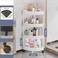 4-Tier Rolling Storage Cart,Corner Shelves， Multi-Purpose Organizer for Bathroom, Office &amp; Kitchen, Plastic Shower Caddy Organizer Shelf, Easy to Assemble &amp; Move(white)