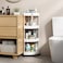 4-Tier Rolling Storage Cart,Corner Shelves， Multi-Purpose Organizer for Bathroom, Office &amp; Kitchen, Plastic Shower Caddy Organizer Shelf, Easy to Assemble &amp; Move(white)