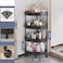 4-Tier Rolling Storage Cart,Corner Shelves， Multi-Purpose Organizer for Bathroom, Office &amp; Kitchen, Plastic Shower Caddy Organizer Shelf, Easy to Assemble &amp; Move (Black)
