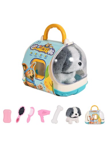 Interactive Electronic Dog &ndash; Walking, Barking &amp; Tail Wagging Plush Puppy Toy for Kids, Husky Style with Dog Cage &amp; Call Function &ndash; Perfect Birthday &amp; Holiday Gift