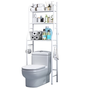 3 Shelf Towel Storage Rack Organizer Over The Toilet Bathroom Space Saver White