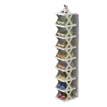 1-Piece 9 Layer Shoe Rack Light Green