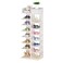 8-Layer Fishbone Wooden Shoe Rack Entry Storage Rack With Storage Drawer, Independent Shoe Compartment, White