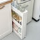 3-layer portable trolley storage rack white