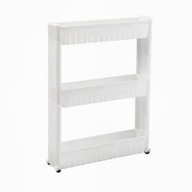 3-layer portable trolley storage rack white