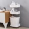 3-Layer Laundry Basket With Wheels White