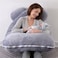 Comfort Pregnancy Maternity Body Support-Nursing U Shape Pillow Velvet Grey