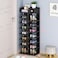 8-Layer Fishbone Wooden Shoe Rack Entry Storage Rack With Storage Drawer, Independent Shoe Compartment，Black