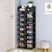 8-Layer Fishbone Wooden Shoe Rack Entry Storage Rack With Storage Drawer, Independent Shoe Compartment，Black
