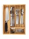Premium Extra Deep Bamboo 5-Slot Silverware Organizer Wooden Utensil Drawer Organizer Tray, Flatware Holder, Cutlery Divider, Multipurpose Bamboo Tray for Kitchen Drawer Storage &amp; Fruit Serving Plate (40x27.5x4.5cm)