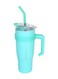 LLC 42 oz Tumbler with Handle Insulated Tumbler with Lid and Straw Five Wall Vacuum Stainless Steel Travel Mug Iced Coffee Car Cup for Hot and Cold (Aqua)