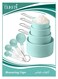 8 Pieces Measuring Cups and Spoons, Measuring Cups with Stainless Steel Handle for Dry and Liquid Ingredient, Lake Blue