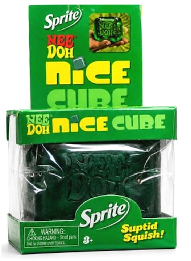Sprite Nice Cube by NeeDoh, Limited Edition Squishy Sensory Fidget Toy, Stress Relief Squeeze Cube for Anxiety, Focus and Relaxation