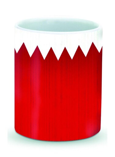 Premium Flag Of Bahrain Designer Mug White/Red