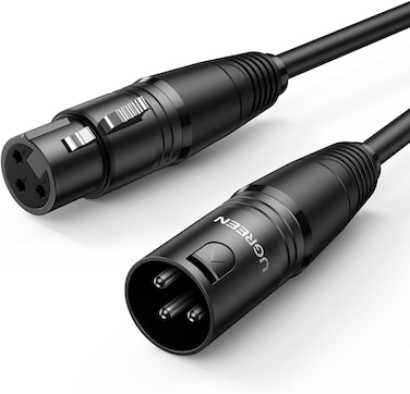 UGREEN XLR Cable, Microphone XLR Male to Female Extension Cable 5M Jack Extender Cord for PA System, Studio Recorder, Amplifier, Mixer, Speaker System, or Professional Recording, Playing Live