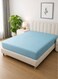 Linen Klub 1-Piece Microfiber Fitted Sheet Striped,Color: Aqua, Size: Single (90&Atilde;&mdash;190cm ),Design Soft Fabric Deep Pocket Elastic Edge Bed Linen