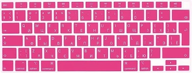 EU/UK Layout Russian Language Silicone Keyboard Cover Skin For MacBook Air 13" 2020 With Touch ID Model:- A2179/A2337 M1 Chip, Keyboard Accessories" Pink