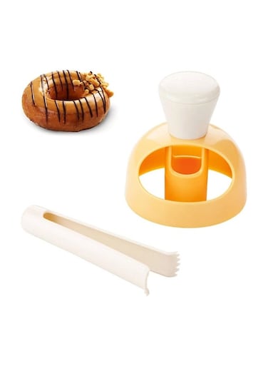 Cake Mould with Dipping Plier, DIY Doughnut Biscuit Stamp Mould, Desserts Doughnut Maker Mold for Kitchen Baking