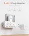 LENCENT Multi Plug Extension Socket, 3 Way Electrical Outlet Extender, Wall Charger, Universal Plug Adapter, Charging Station for Home, Office, Kitchen, Individually Switched
