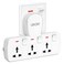 LENCENT Multi Plug Extension Socket, 3 Way Electrical Outlet Extender, Wall Charger, Universal Plug Adapter, Charging Station for Home, Office, Kitchen, Individually Switched
