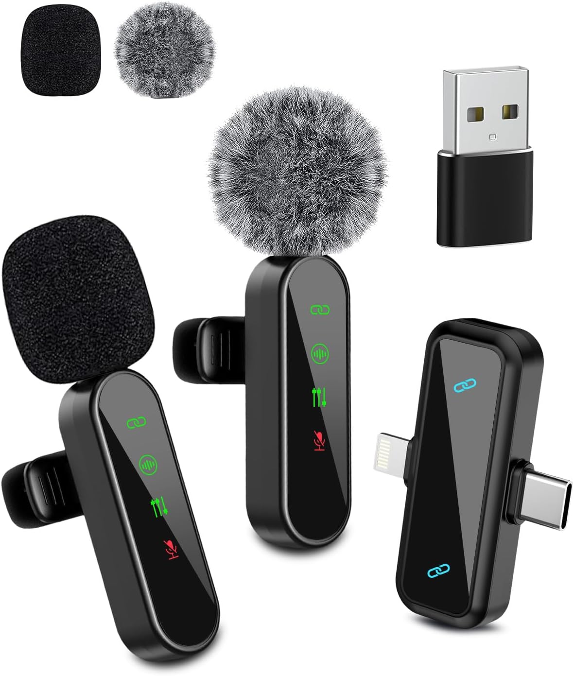Gicorino Gicorino Wireless Lavalier Microphone usbc